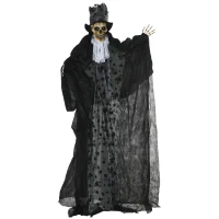 Outsunny 189cm Life Size Outdoor Halloween Decorations Ghost Bridegroom, Animated Prop Animatronic Decor with Sound and Motion Activated, Light Up Eyes, Howling Sound(m-1)