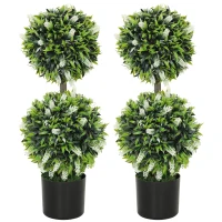 HOMCOM Set de 2 Plantas Artificiales, Planta Artificial resistente a los rayos UV en maceta, 70 cm de altura para sala de estar, jardín(m-6)