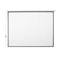 HOMCOM Pantalla de Proyección Eléctrica 120 Pulgadas Formato 4:3 con Mando a Distancia 244x183 cm Blanco(m-1)