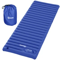 Outsunny Materasso Gonfiabile Singolo con Pompa a Pedale Incorporata, in Plastica 190T, 195x70x10 cm, Blu(m-1)