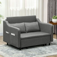 HOMCOM Two-Seater Pull-Out Sofa Bed - Grey(m-2)