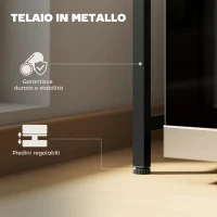 HOMCOM Porta Microonde Estensibile a 2 Livelli con 3 Ganci, in Metallo, 39.5-64x32x47.5 cm, Nero(m-6)