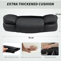 HOMCOM Leathaire Reclining Office Chair with Lumbar Support Pillow - Black(m-7)