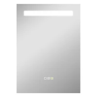 HOMCOM Espelho de Casa de Banho com Luz LED 70x50 cm 3 Cores de Luz Função Antiembaciamento Função de Memória IP44 Prata(m-1)