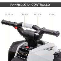 HOMCOM Quad per Bambini 3-5 Anni Elettrico 12V, 2 Velocità, Ruote Larghe con Clacson e Fari LED, Bianco(m-6)
