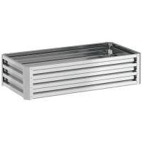 Outsunny Raised Beds for Garden, Galvanized Outdoor Planters, for Herbs and Vegetables, Use for Patio, Backyard, Balcony, Silver(m-1)