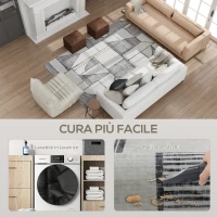 HOMCOM Tappeto Moderno Antiscivolo a Linee Geometriche, in Poliestere Multicolore, 230x160x0.7 cm(m-5)