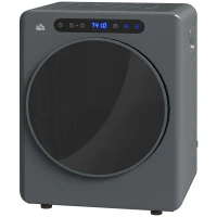 HOMCOM Suszarka do ubrań, 6 programów, 40-60°C, pojemność 4 kg, kompaktowa, obsługa dotykowa, Szary(m-1)