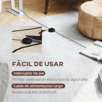 HOMCOM Lámpara de Pie para Salón 150 cm con Pantalla de Tela Luz Nocturna Interruptor de Pie y Base Metálico Blanco(m-7)