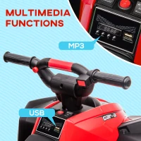 HOMCOM 12V Ride-On Quad Bike w/ Music, Horn, for Ages 3-5 Years - Red(m-5)