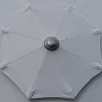 Outsunny kantelbare patio paraplu staal zwart+donkergrijs Φ2.61 x 2.52m(m-12)