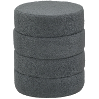 HOMCOM Hocker, rund, Teddyfleece, bis 120kg, Φ40x45H cm, Dunkelgrau