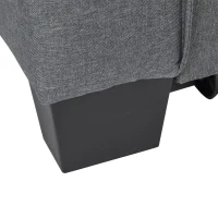 2 Seater Sofa Bed with Cup Holders, Convertible Fabric Sofa Chair with Adjustable Backrest and Storage Pockets, 140L x 96W x 97H cm, Gray(m-15)