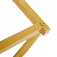 Dining Table Set with 4 Velvet Chairs, Space-Saving Design, MDF Top and Gold-Plated Iron Frame, Easy assembly, 80L x 80W x 75H cm, White+Gold(m-11)