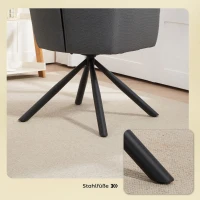 HOMCOM Gepolsterter Esszimmerstuhl, Küchenstuhl mit dicker Polsterung, Armlehnen, Metallbeine, Grau(m-7)