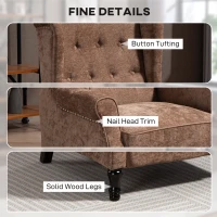 HOMCOM 150° Reclining Vintage Armchair, with footrest - Brown(m-6)