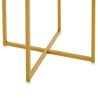 Dining Table Set with 4 Velvet Chairs, Space-Saving Design, MDF Top and Gold-Plated Iron Frame, Easy assembly, 80L x 80W x 75H cm, White+Gold(m-7)