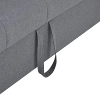 2 Seater Sofa Bed with Cup Holders, Convertible Fabric Sofa Chair with Adjustable Backrest and Storage Pockets, 140L x 96W x 97H cm, Gray(m-13)