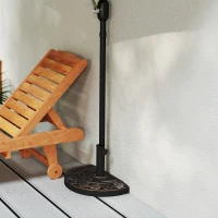 Outsunny Sonnenschirmständer aus Edelstahl Schirmständer mit Griffe, halbrund Schirmhalter, Schirmgewichtfür Sonnenschirm Ø3,8-Ø4,8 cm, für Balkon, Terasse, Garten, Bronze(m-5)