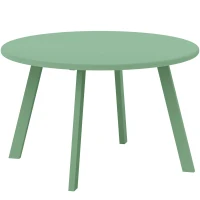 Outsunny Petite table basse ronde, table d'appoint avec patins antidérapants, cadre en métal, pour jardin, Ø 70 x 42 cm, vert(m-11)