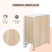 HOMCOM Klapptisch Esstisch Beistelltische Ablagefläche für Wohnzimmer Küche Eiche Holz Metallrahmen Natur+Weiß 169 x 60 x 75 cm(m-4)