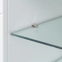 High Gloss TV Cabinet Stand with Smart LED Lighting, Particle Board Entertainment Centre for 70" TV, 160L x 38.5W x 60H cm, White(m-10)