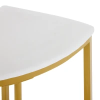 Dining Table Set with 4 Velvet Chairs, Space-Saving Design, MDF Top and Gold-Plated Iron Frame, Easy assembly, 80L x 80W x 75H cm, White+Gold(m-10)