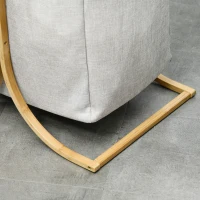 HOMCOM Portabiancheria a 2 Cesti con Coperchio in Bambù e Poliestere, 55x40x62 cm, Grigio e color Legno(m-9)