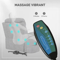 HOMCOM Fauteuil releveur inclinable Fauteuil de Relaxation électrique - avec Repose-Pied Ajustable et télécommande(m-5)
