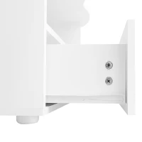 Cloud-Shaped Coffee Table with Drawer and Storage Compartments, Push-to-Open Mechanism, Easy Installation, 100L x 60W x 40.5H cm, White(m-12)