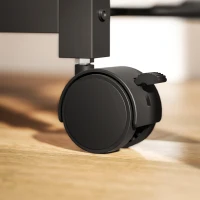 HOMCOM Cărucior Suport Imprimantă 4 Niveluri cu Prize și Roți, Maro(m-9)