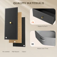 HOMCOM Faux Leather Front Chest of Drawers - Black(m-5)