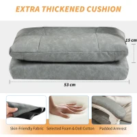 HOMCOM Faux Leather Office Chair, with Inflatable Lumbar - Grey(m-6)