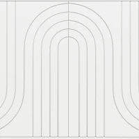 Wave Design Sideboard with Golden Handles and Feet, Elegant Storage Cabinet with 4 Doors and 2 Drawers, 152L x 40W x 75H cm, White(m-12)