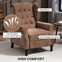 HOMCOM 150° Reclining Vintage Armchair, with footrest - Brown(m-5)