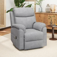 HOMCOM Elektrischer Aufstehsessel, Sessel mit Aufstehhilfe, Relaxsessel mit Schlaffunktion, Leinenoptik, 83 x 89 x 102 cm, Grau(m-8)