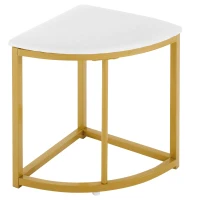 Dining Table Set with 4 Velvet Chairs, Space-Saving Design, MDF Top and Gold-Plated Iron Frame, Easy assembly, 80L x 80W x 75H cm, White+Gold(m-14)