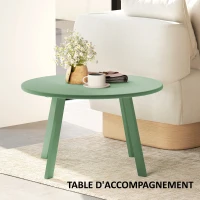 Outsunny Petite table basse ronde, table d'appoint avec patins antidérapants, cadre en métal, pour jardin, Ø 70 x 42 cm, vert(m-7)