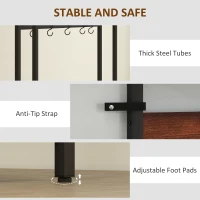 HOMCOM 5-In-1 Industrial-Style Hallway Tree - Brown/Black(m-8)