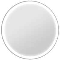 kleankin Espejo para Baño Redondo Ø60 cm con Luces LED Ajustable Antivaho Función de Memoria e Interruptor Táctil Plata(m-1)