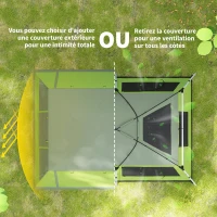 Outsunny Tente de camping avec porche pour 4 à 8 personnes légère portable, facile à Installer, sac de transport et crochet, vert(m-7)