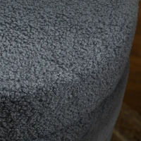 HOMCOM Taburete redondo con felpa de peluche, marco de metal, hasta 120kg, Φ40x45H cm, Gris oscuro(m-5)