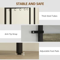 HOMCOM 5-In-1 Industrial-Style Hallway Tree - Grey/Black(m-8)