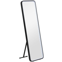 HOMCOM Espejo de Cuerpo Entero con Luces LED Espejo de Pie 151,5x50 cm Independiente o Pared con Luz Ajustable de 3 Colores