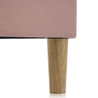 Upholstered Single Bed with LED Adjustable Headboard, Efficient Assembly, Velvet Bed Frame with Wooden Slats, 197L x 101W x 109H cm, Pink(m-12)