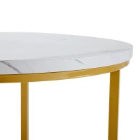 Dining Table Set with 4 Velvet Chairs, Space-Saving Design, MDF Top and Gold-Plated Iron Frame, Easy assembly, 80L x 80W x 75H cm, White+Gold(m-6)