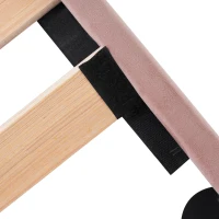 Upholstered Single Bed with LED Adjustable Headboard, Efficient Assembly, Velvet Bed Frame with Wooden Slats, 197L x 101W x 109H cm, Pink(m-11)