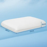 HOMCOM Almohada de Espuma de Memoria Almohada de Cuello con Funda Desmontable Ergonómica 60x40 cm, Blanco Crema(m-3)