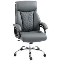 HOMCOM Super Padded Faux Leather Office Chair - Charcoal Grey(m-10)
