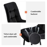 Extendable Dining Table Set with 4 Velvet Chairs, Marble Table, Stylish and Modern Design for Kitchen, 160L x 80W x 75H cm, White+Black(m-9)